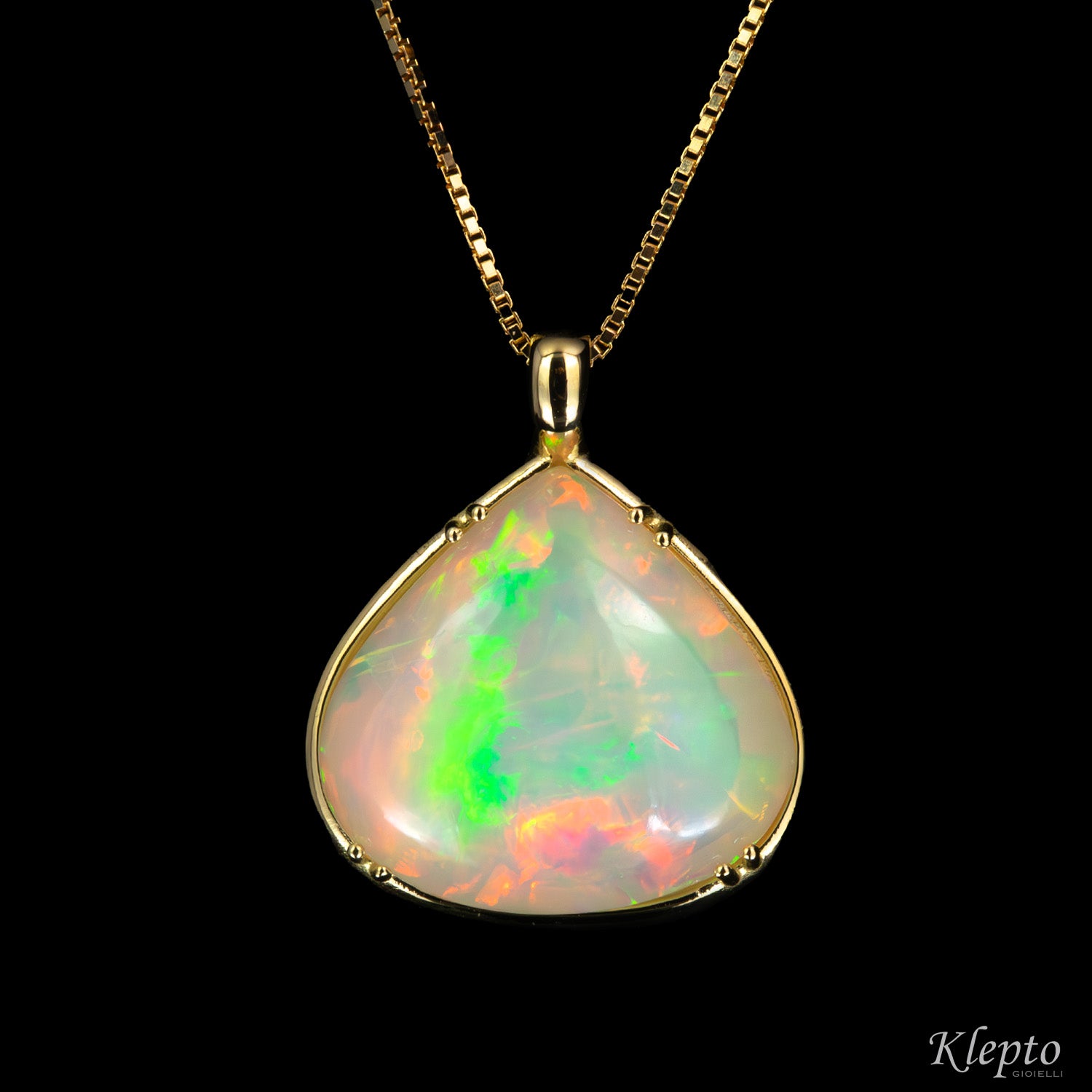Gemondo Orecchini Goccia In Oro Giallo 9ct Con Opale Australiano 0.30ct, Pietre Ovali, Gioielli Portafortuna Ottobre