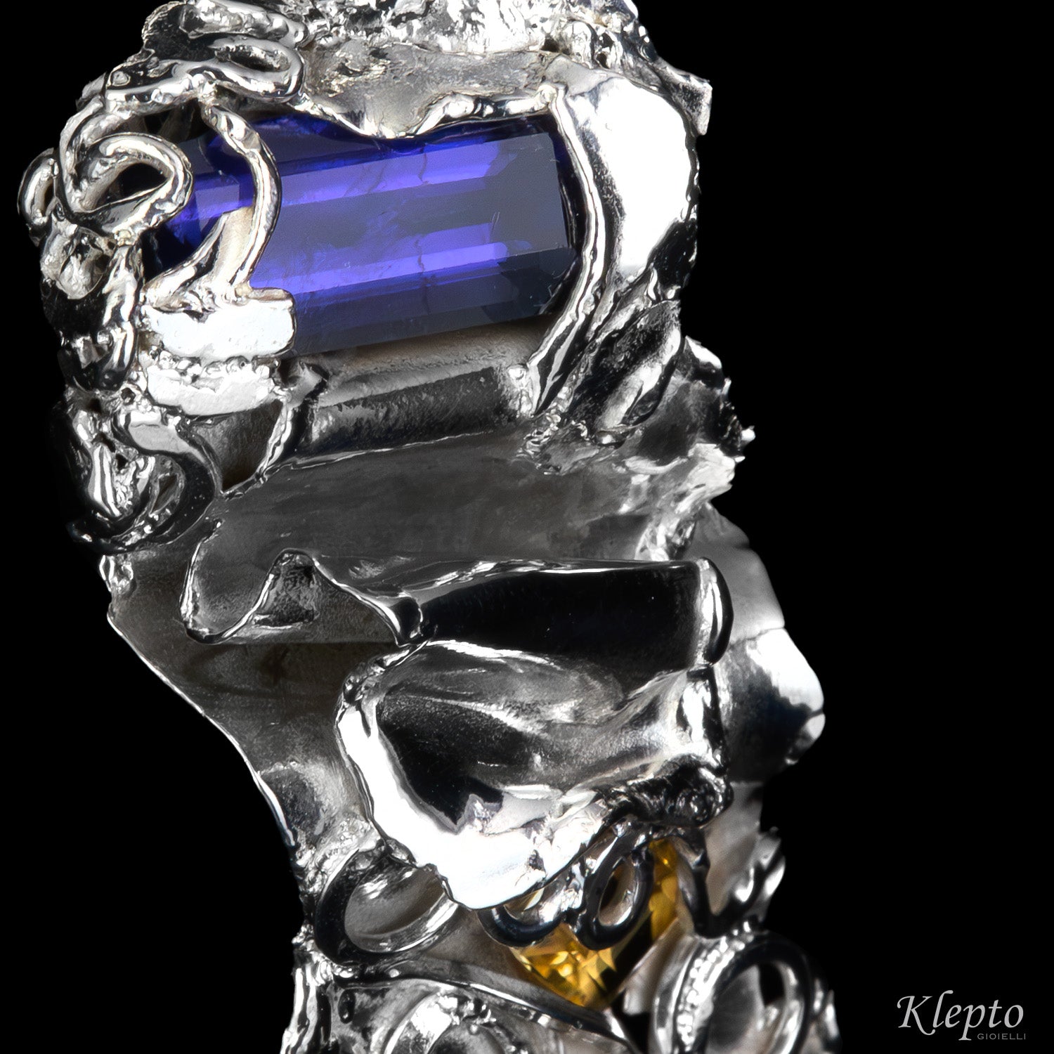 Pendente in Argento Silnova® con Iolite e Citrino