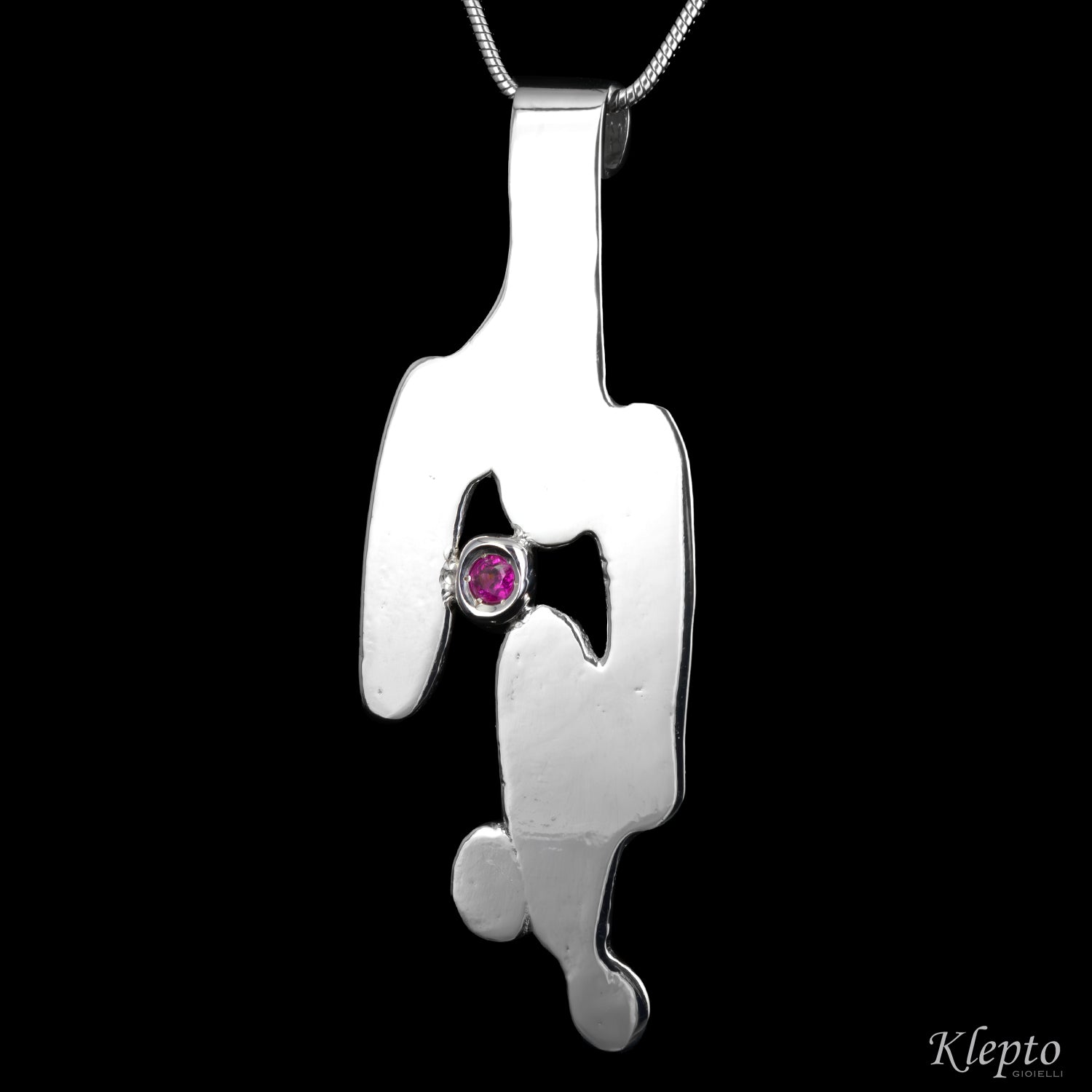 Pendente in Argento Silnova® con Rubino