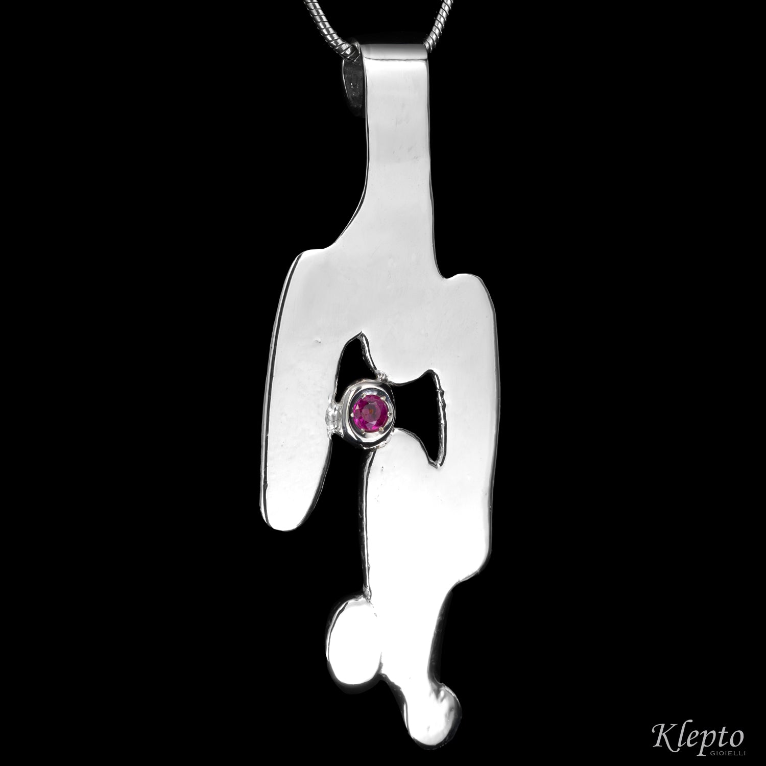 Pendente in Argento Silnova® con Rubino