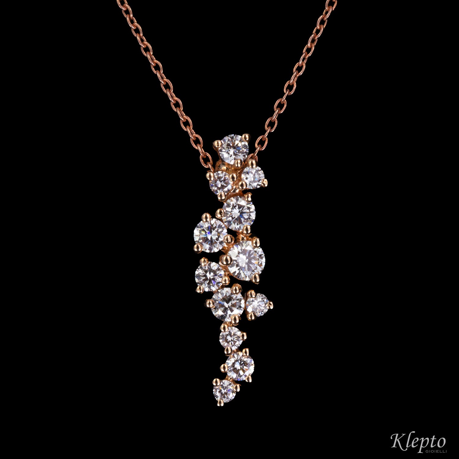 Pendente in oro rosa con Diamanti