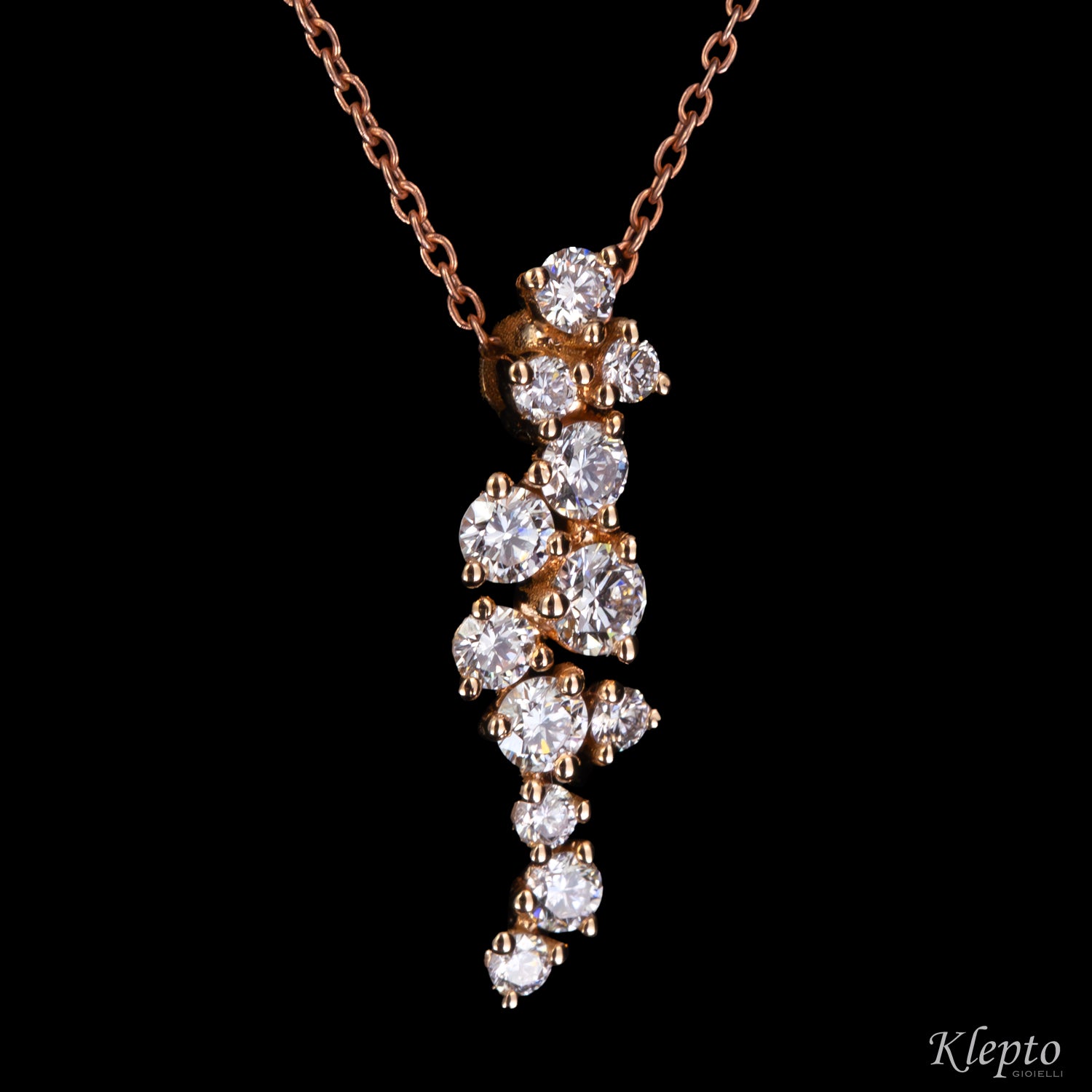 Pendente in oro rosa con Diamanti