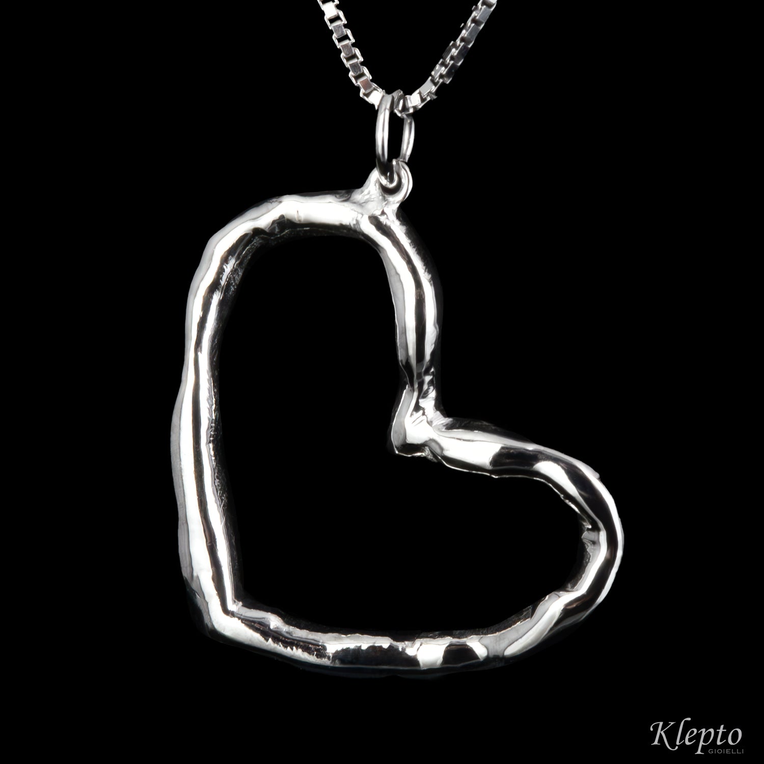 Pendente in oro Cuore fuso a fiamma