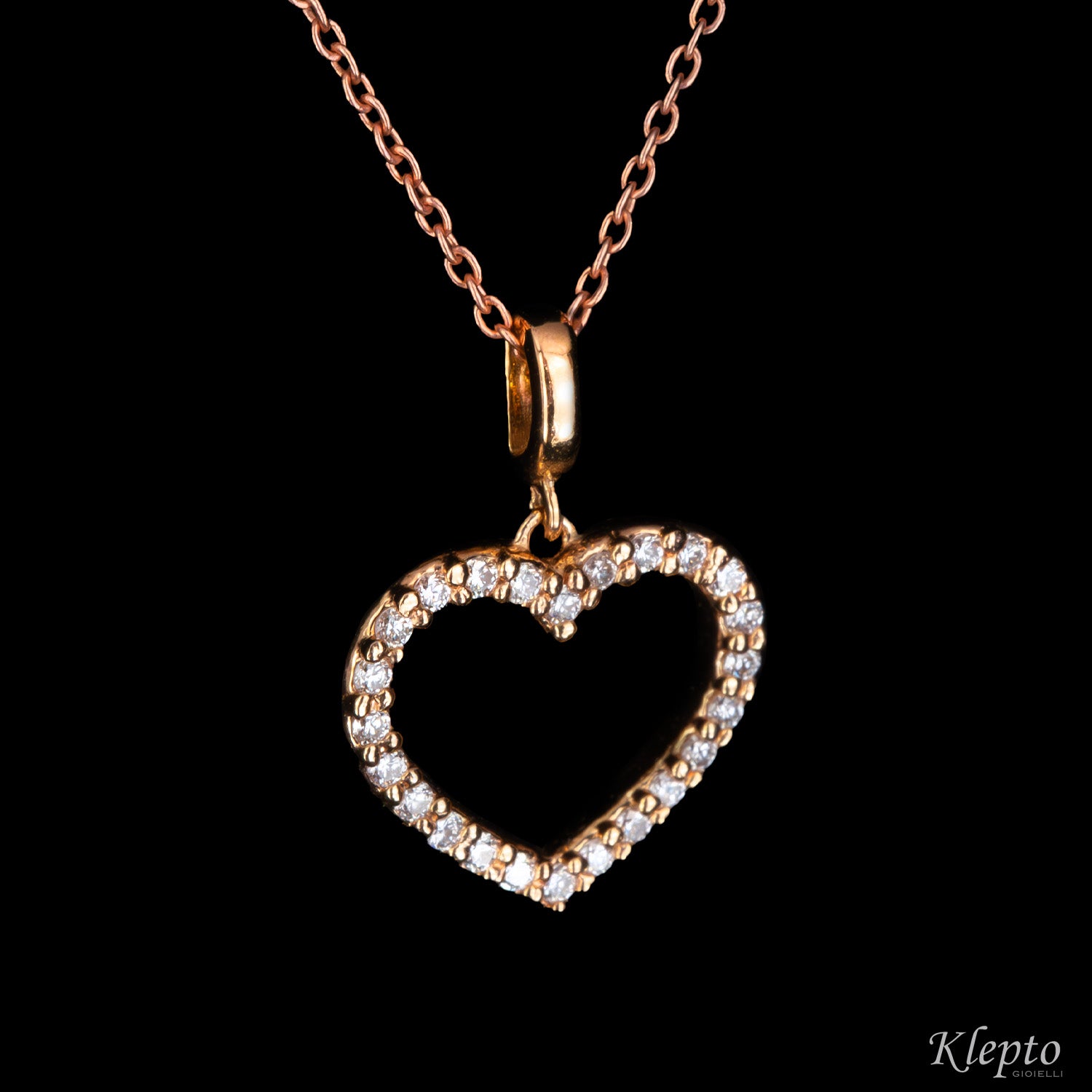 Pendente in oro rosa con Diamanti