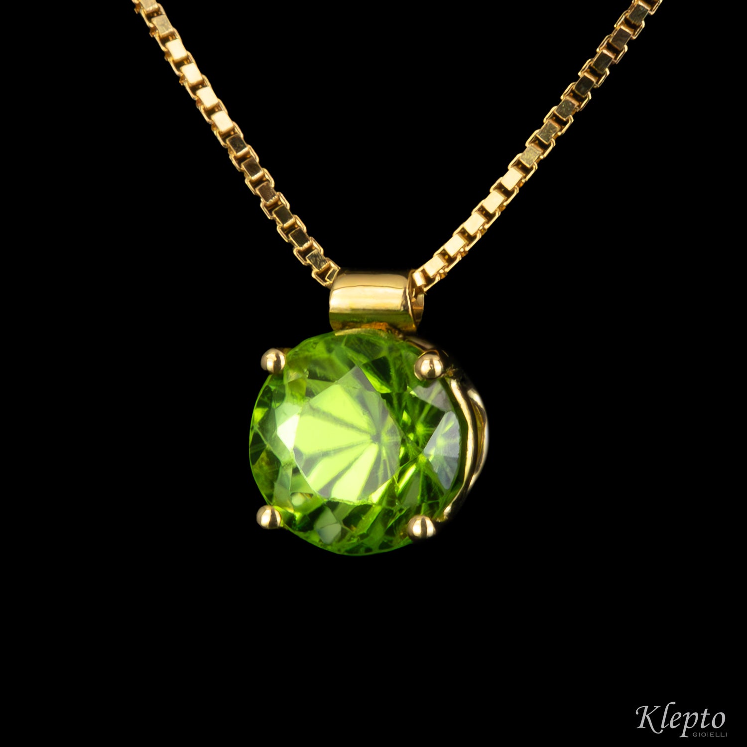 Pendente in oro giallo con Peridoto