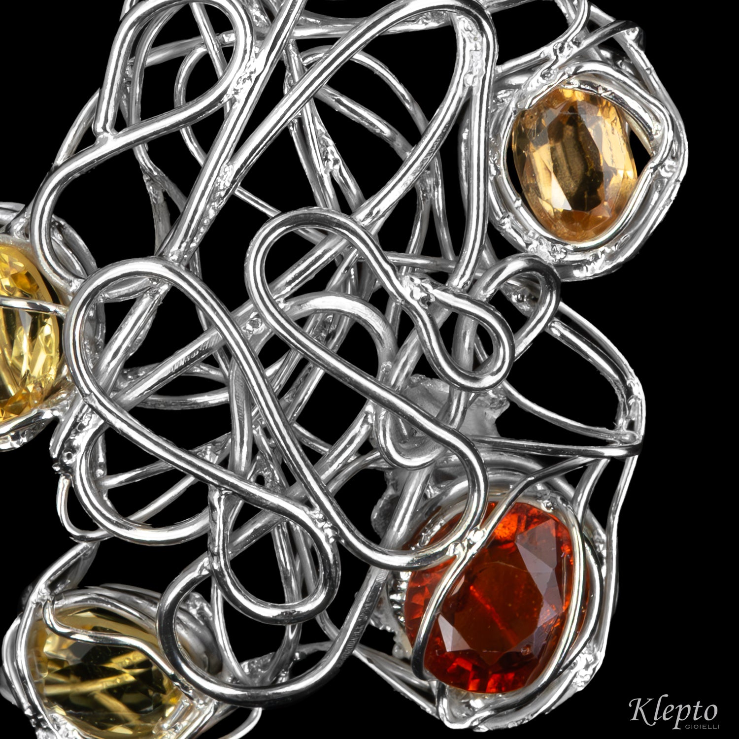 Pendente in Argento Silnova® con Citrini e Granato