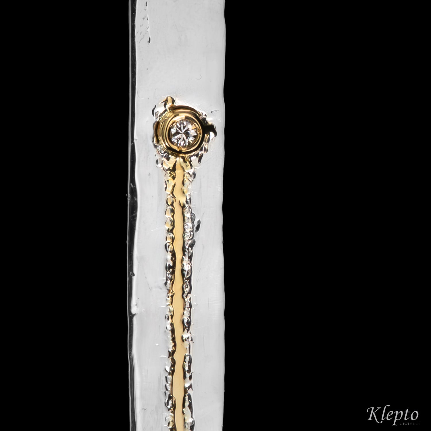 Pendente in Argento Silnova® con Diamante e dettagli in oro giallo