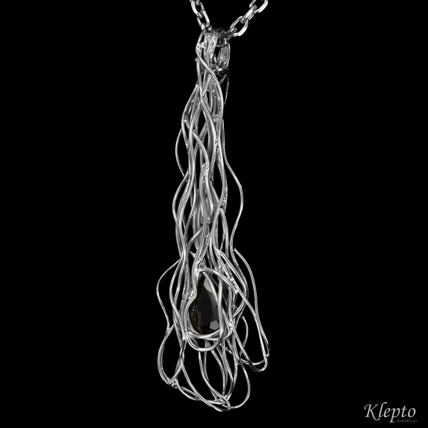Pendente in Argento Silnova® con Tormalina verde