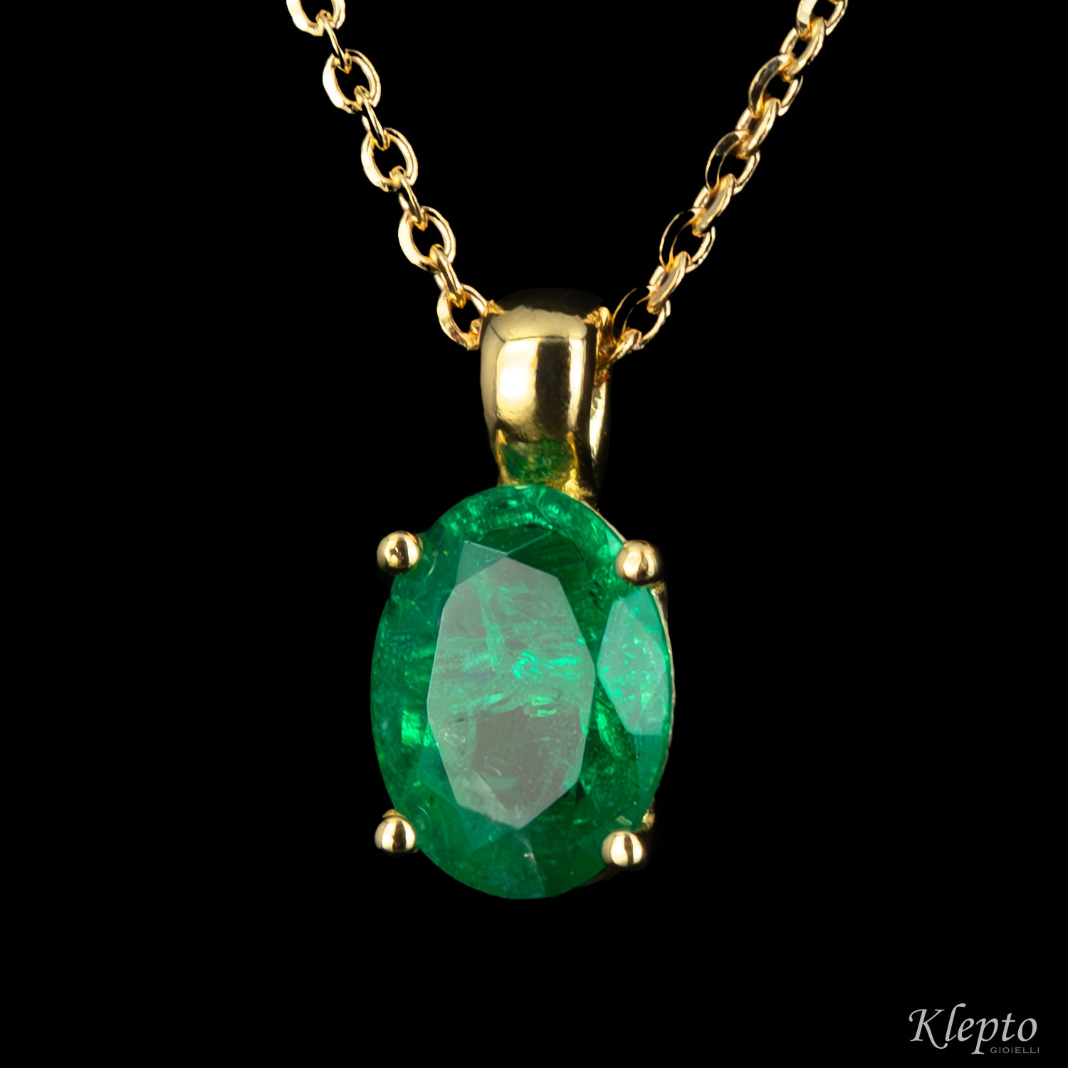 Pendente in oro giallo con Smeraldo