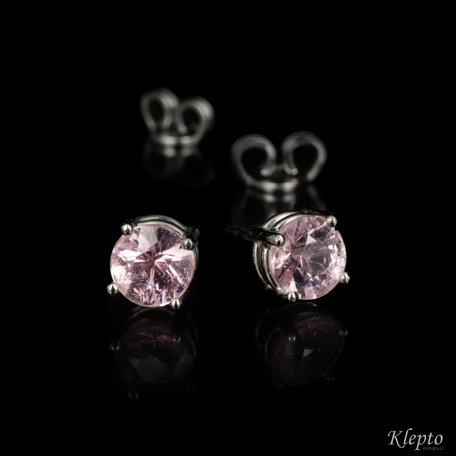 Orecchini in oro bianco con Tormaline rosa