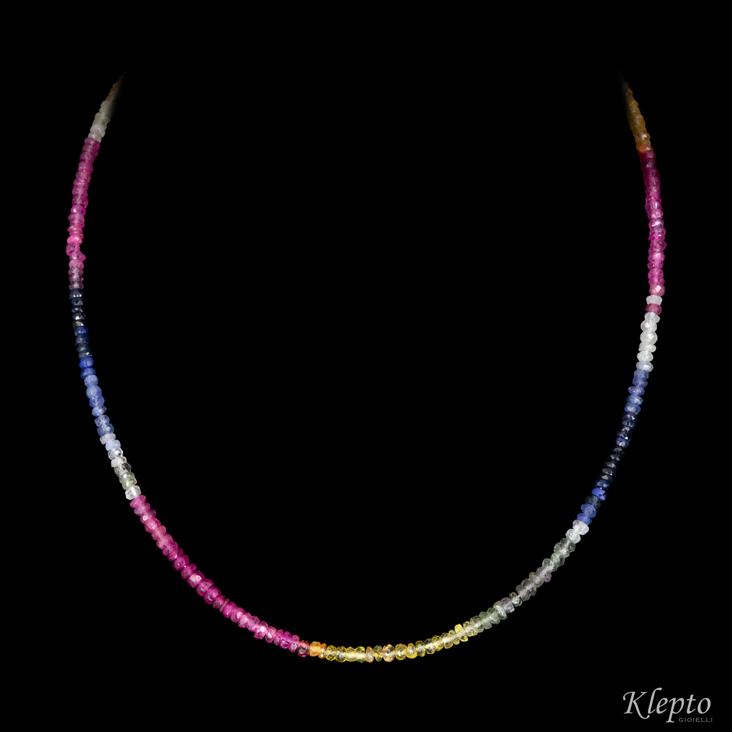 Collana Rainbow con Zaffiri multicolor