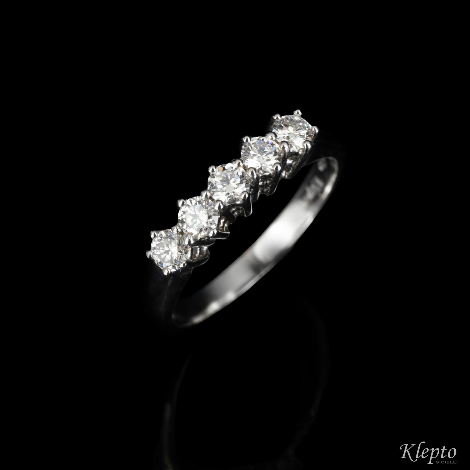 Anello classico Riviera in oro bianco e Diamanti