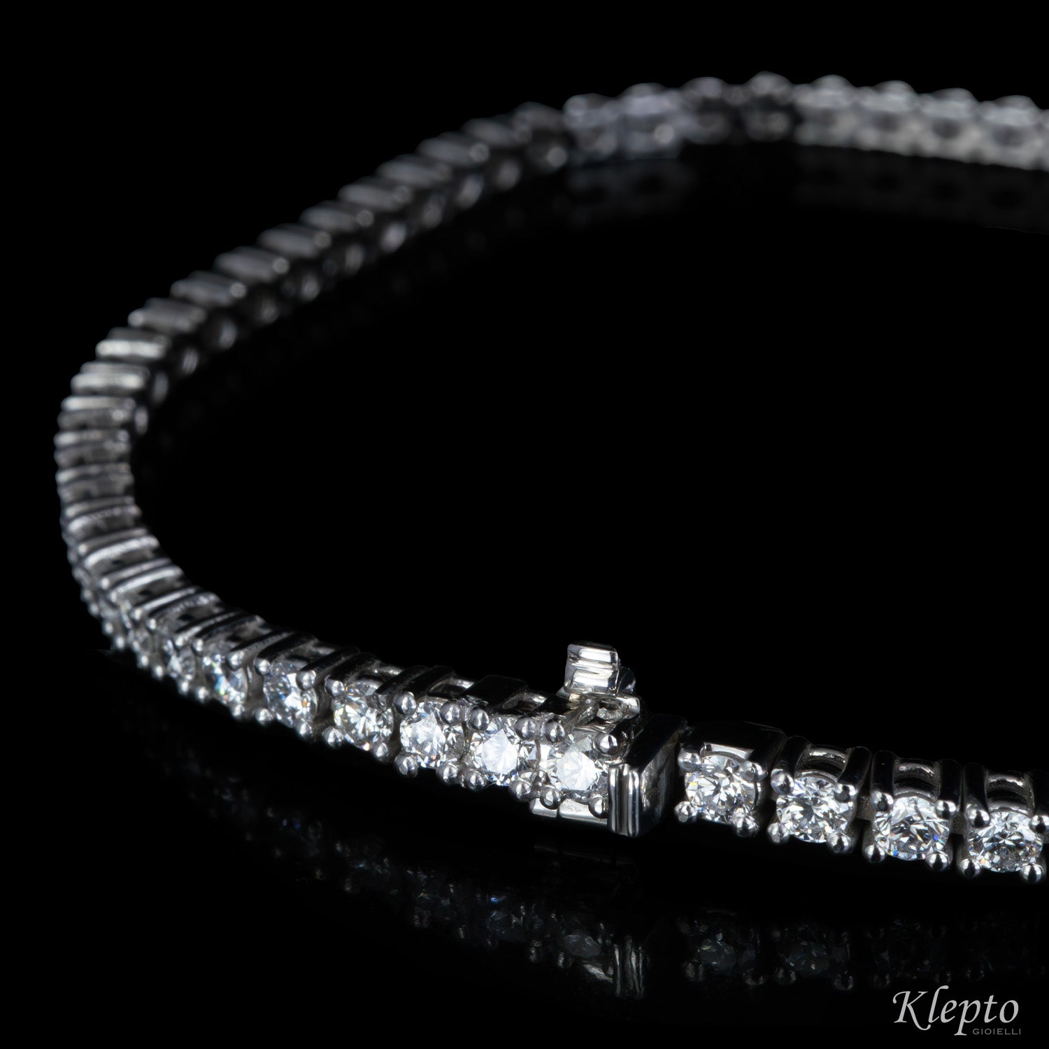 Bracciale in oro bianco Tennis con diamanti