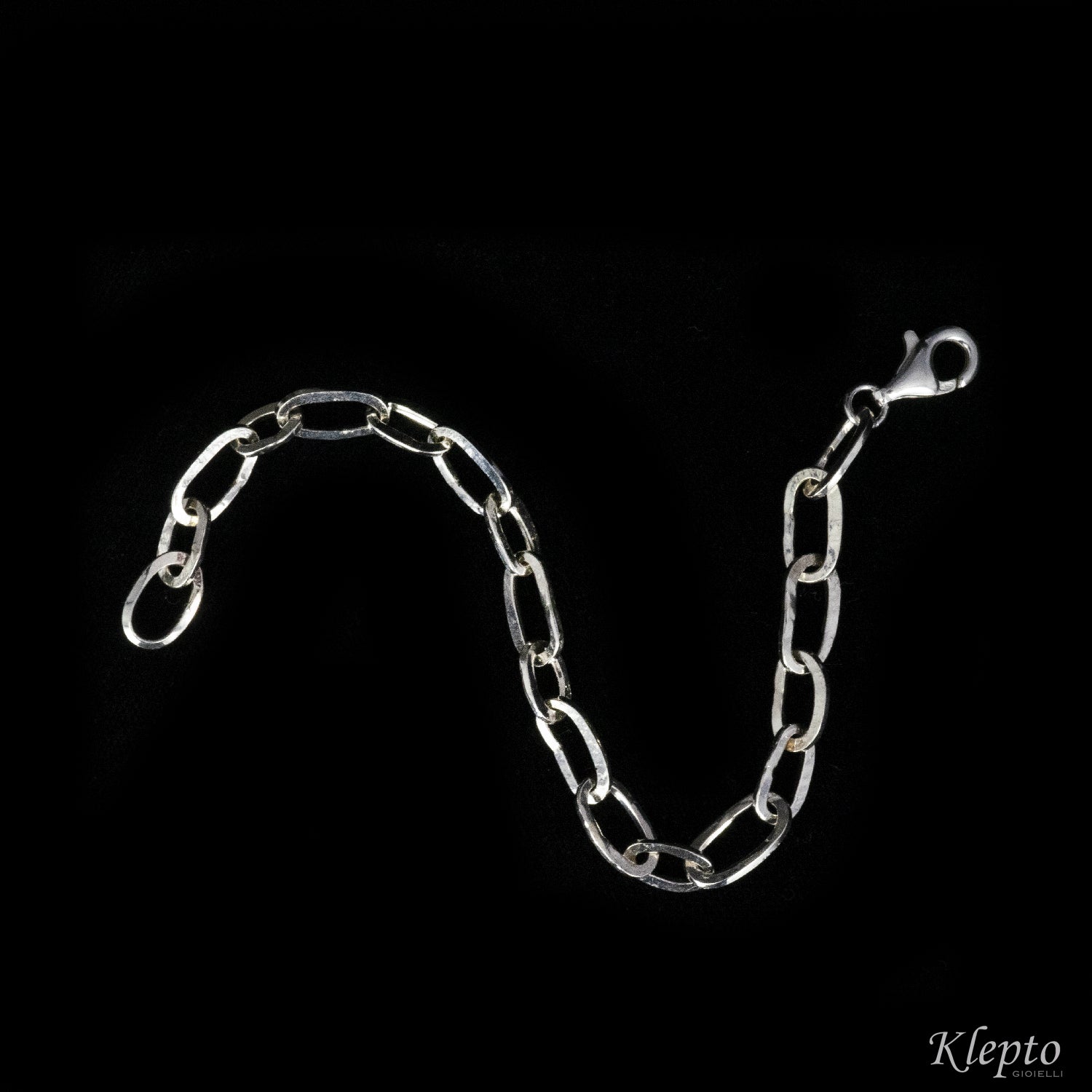 Bracciale in Argento Silnova® con catena ad anelli
